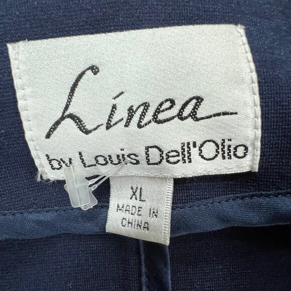 Linea Louis Dell'Olio Blazer Womens XL Blue Gold Button Jacket Career Academia - Picture 10 of 14